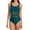 Green, variant on Women's Sexy Mesh Patchwork One-Shoulder Swimsuit - Polyester, Multiple Occasions