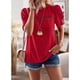 thumbnail image 4 of Camiseta informal de manga corta para mujer, camiseta de encaje para mujer, camiseta de verano para mujer, camiseta de cuello redondo para mujer, calidad inigualable, 4 of 8