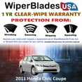 thumbnail image 2 of 2011 Honda Civic Beam Wiper Blades Wipers w/1yr Warranty (Set of 2) (WiperBladesUSA), 2 of 5