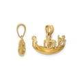 thumbnail image 3 of Gem & Harmony 14K Yellow Gold Polished Gondola Charm Pendant Necklace with Chain for Women, 3 of 5