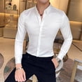 thumbnail image 3 of Camisas y blusas de manga larga lisas para hombre, blusas de seda de negocios de verano con botones para hombre, moda 2024, ropa social de alta calidad SI, 3 of 5