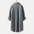 thumbnail image 6 of Fall Shirts for Women 2025 Solid Color Lapel Button Down Cotton Linen Loose Blouse Tops Long Sleeve Shirts for Women, 6 of 8