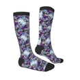 thumbnail image 3 of Fotbe Purple Marble Texture print Women's Men's Novelty Crew Socks Cotton Socks Knee High Socks for Walking,Running,Nurses,Pregnancy, 3 of 8