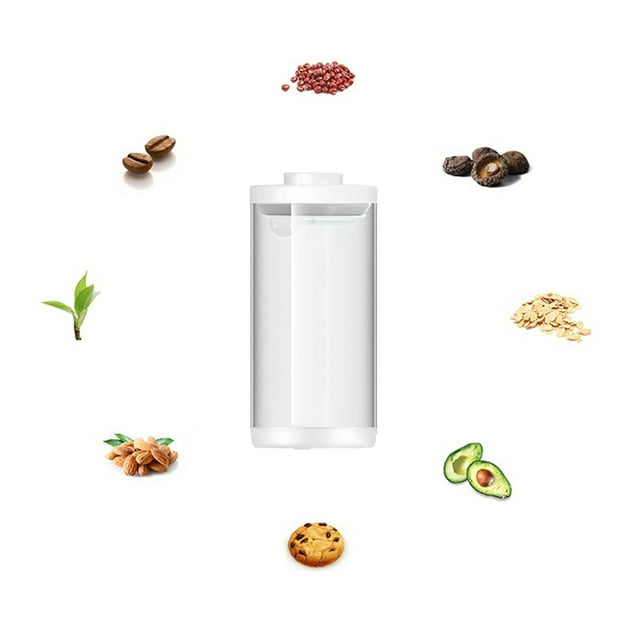 Vaidha Rangement à Bouton-Poussoir, Bocal en Verre Borosilicaté Haute Résistance Bocal à Bonbons Bocal de Rangement Bocal Bocal à Café Bocal à Céréales Bocal en Verre Transparent Rangement, Drop