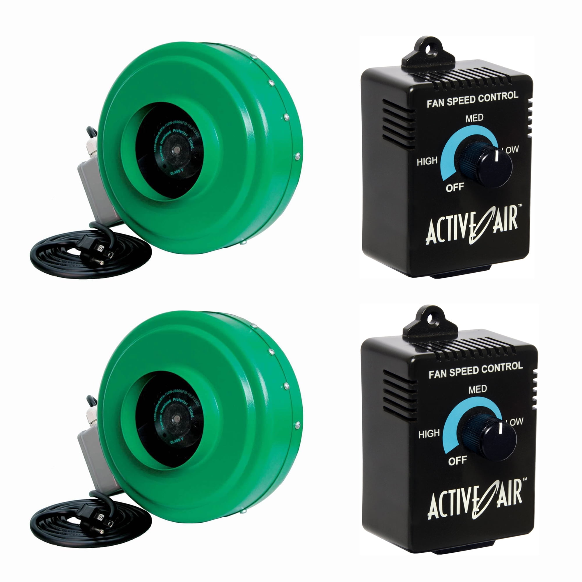 Hydrofarm ACDF6 + ACSC Active Air 6" Inline Duct Fan & Speed Controller