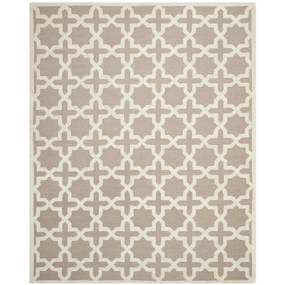 SAFAVIEH Cambridge Liz Geometric Wool Area Rug, Beige/Ivory, 6' x 6' Square