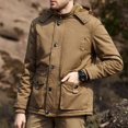 thumbnail image 2 of Vedolay Men's Lightweight Jackets Full Zip up Hoodie Zipper Hooded Jacket Sweatshirt Khaki,L, 2 of 5