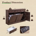 thumbnail image 6 of SinCiDo Triple Tilt Out Trash Can Cabinet, 20 Gallon Farmhouse Hidden Trash Cabinet w/3 Drawers, Kitchen Garbage Cabinets with Storage Basket, 6 of 8