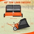 42/44/48/50 Inch Tow Behind Lawn Sweeper, Leaf & Grass Collector with ...