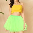 thumbnail image 2 of Tiqkatyck Mardi Gras Pleated Skirts for Women Clearance, Womens Fashion Solid Party Fashion Skirt Tutu Birthday Cake Skirt Puffy Skirt Holiday Skirts for Women, Skirts for Women Green, 2 of 8