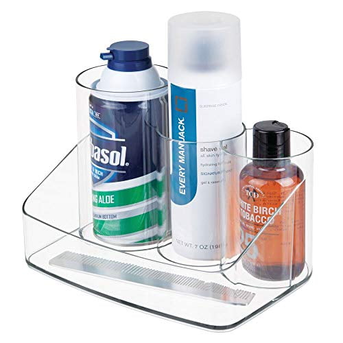 mDesign Men's Plastic Countertop Beard and Hair Care Grooming Storage