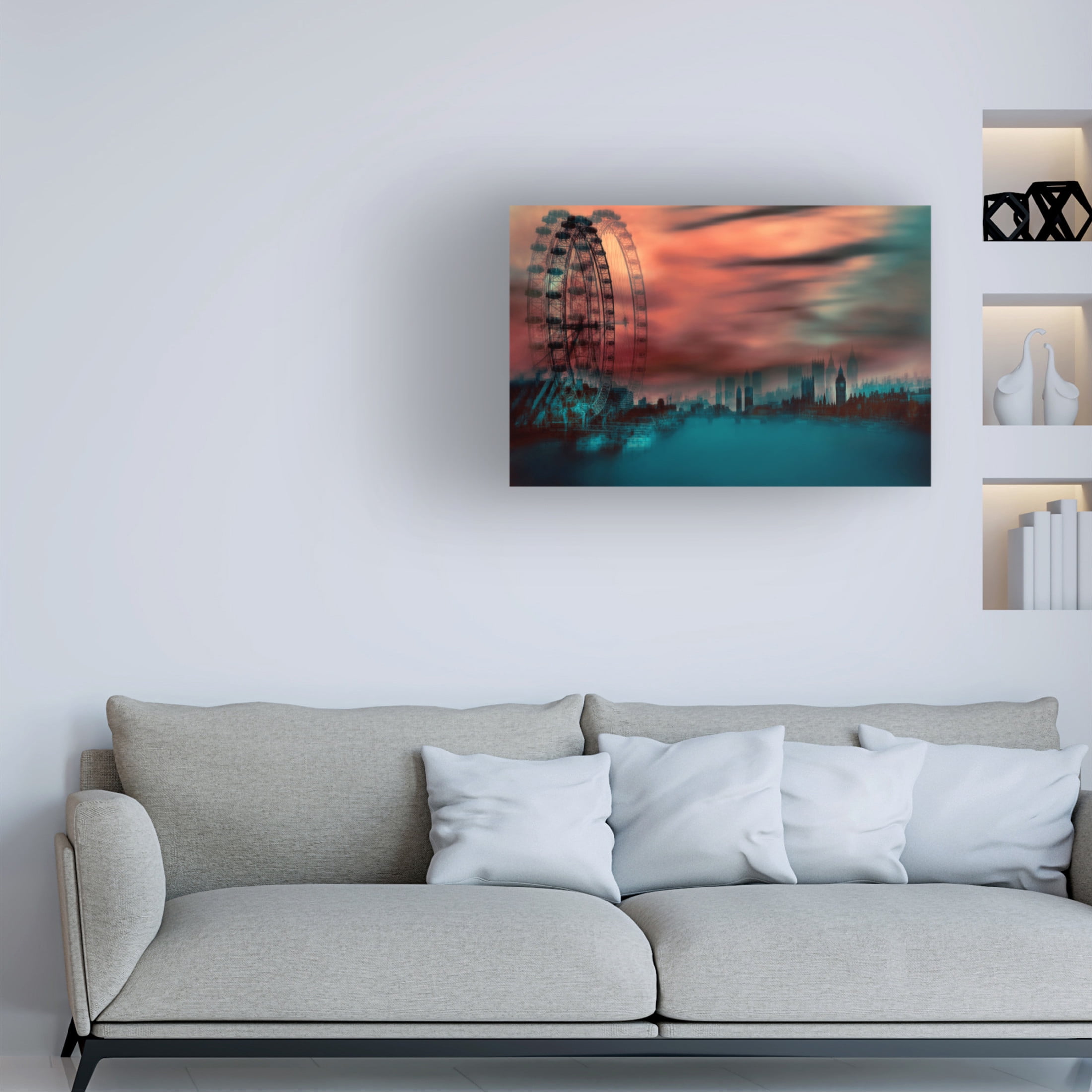Canvas Wall Art - Arro  'London' Wall Art for Living Room, Bedroom, or Office Décor by Trademark Fine Art - 47 x 30 Inches