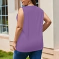thumbnail image 4 of Mlqidk Womens Plus Size Summer Tops 2024 4x-5x Deep V Neck Tank Shirts Graphic T-Shirt Sleeveless Shirts Dressy Casual Tunic Tops Purple L, 4 of 5
