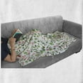 thumbnail image 6 of Nature Soft Flannel Fleece Blanket, Birds Butterflies and Leaves Pattern Spring Season Flora and Fauna Arrangement, Cozy Plush for Indoor and Outdoor Use, 50" x 60", Pink and Green, by Ambesonne, 6 of 6