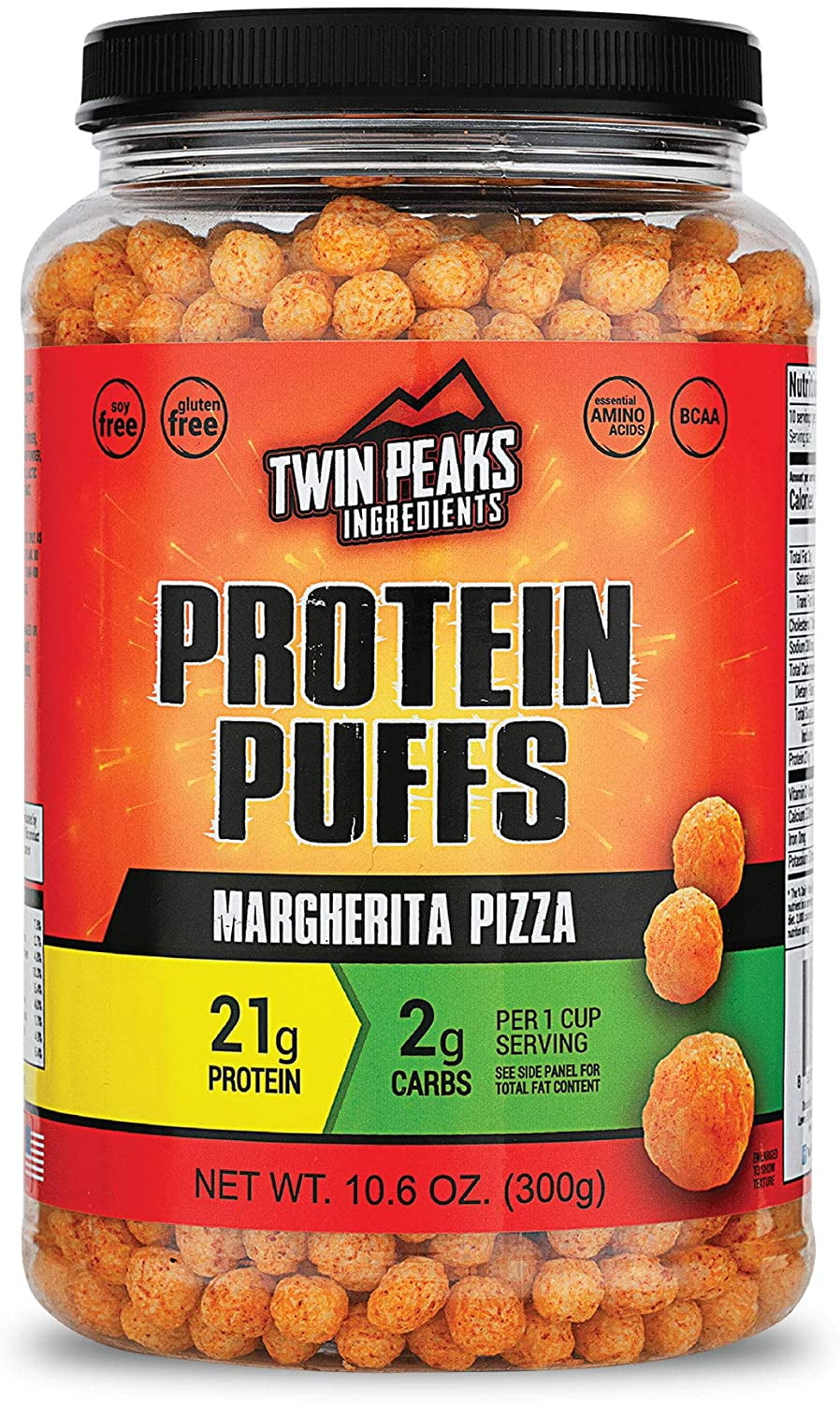Twin Peaks Low Carb, Keto Friendly Protein Puffs, Margherita Pizza