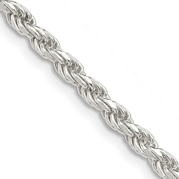 Sterling Silver 3mm Diamond-Cut Rope Chain (16 X 3) Made In Italy qdc070-16