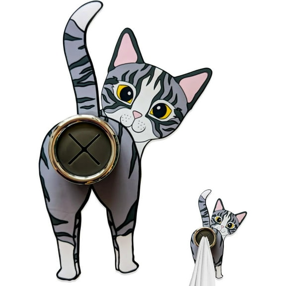 Clearance Hooks under $5,Cat Butt Towel Holder Round Towels Hooks With Adhesive Backing Wall Mount Dishcloth Hook Hanger Dark Brown Cat Hanging Decorations For Home Kitchen Shower Bathroom Cabi