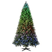 Evergreen Classics 7.5' Pre-Lit Twinkly Carolina Spruce Artificial Christmas Tree, App-Controlled RGB LED Lights