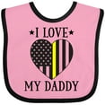 thumbnail image 3 of Inktastic Dispatcher Daddy Gold Line Emergency Boys or Girls Baby Bib, 3 of 4