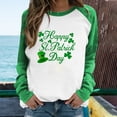 thumbnail image 2 of Luxalzxs Womens Fashion Round Neck Long Sleeve Shamrock Clover Print Casual T-Shirt Blouse Tops St Patricks Day Outfits, 2 of 4