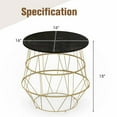 thumbnail image 3 of Spaco Round Metal Frame End Table with Removable Top-Golden, Nightstand Small Side Table, End Table for Bedroom Living Room, 3 of 7