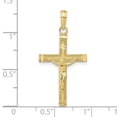 thumbnail image 2 of 17mm 10k Solid Yellow Gold Sparkle-Cut Fancy Tipped Crucifix Pendant Necklace Pendant for Women, 2 of 2