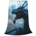 thumbnail image 2 of Balery Blue Thunder Storm Dragon Manta de Felpa Suave y Acogedora – Cobija de Franela Aterciopelada para Cama, Lavable y Cálida para Sofá, Mascotas, Transpirable-60"x50", 2 of 7
