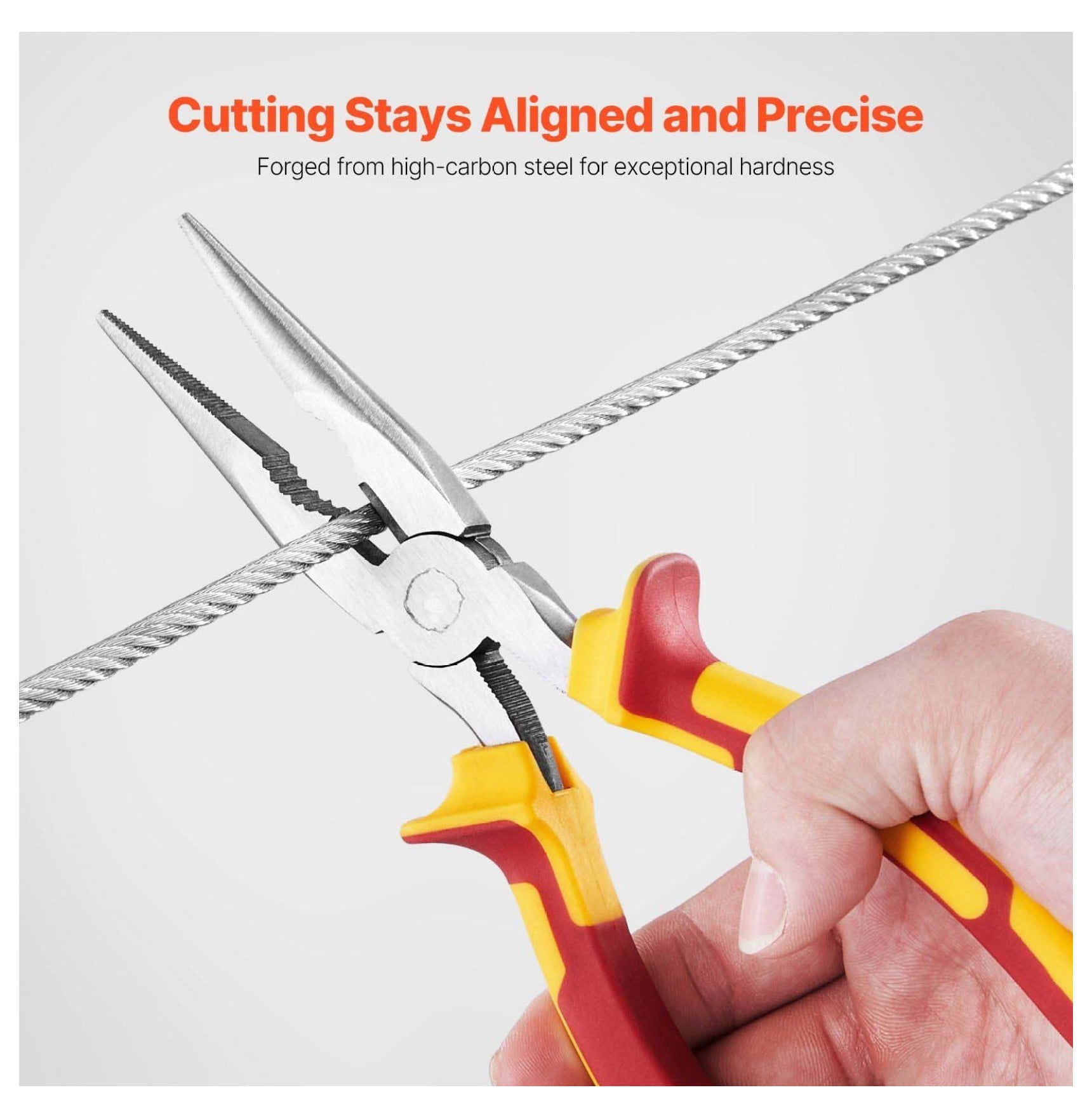 Needle Nose Pliers Set, 8 & 6 Inch Long Nose Pliers - Precision Hand Tools for Jewelry, Electronics, DIY & Craft Projects - Durable Carbon Steel with Comfort Grip