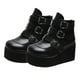 thumbnail image 1 of 1 par de botas de tubo corto para mujer Botas de tacón grueso Botas retro de punta redonda para mujer, 1 of 6