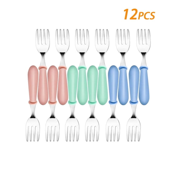 ACDANC 12-Packs Toddler Forks,Safe 304 Stainless Steel Baby Fork for Feeding,Ideal Toddler Forks for Mealtime
