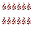 thumbnail image 1 of CreativeArrowy 12 Pack Artificial Red Berry Stems, Burgundy Red Berry Picks Holly Berries Branches for Christmas Tree Decorations Crafts Wedding Holiday Season Winter Décor Home Decor, 1 of 12