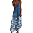 thumbnail image 2 of Puntoco Vestidos Mujer Moda Elegante Verano Casual Sólido V-Cuello Camis Vestido Largo Sin Mangas, 2 of 5