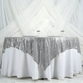 thumbnail image 3 of BalsaCircle 90" x 90" Silver Square Sequined Table Overlays Wedding Party Tablecloth, 3 of 7