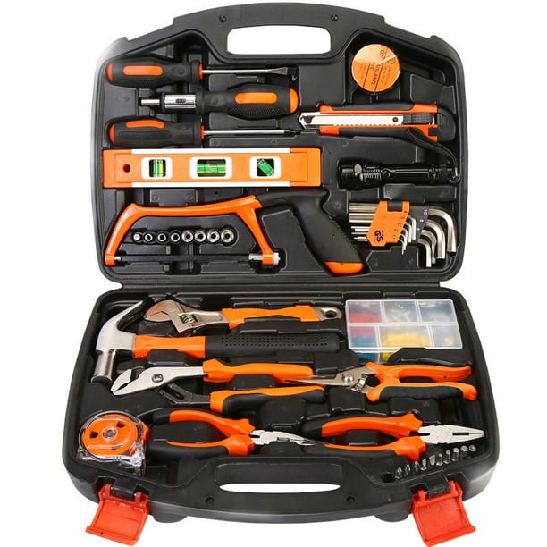 100 PCS Household Tools Garden Home Tool Set Kit Box Repair Hard Case