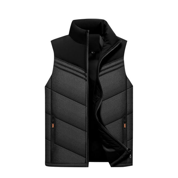 Mens Jacket Sevevn Men's Puffer Vest Casual Stand Collar Quilted Waistcoat Outdoor Padded Ski Vest