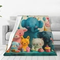 thumbnail image 4 of Cauagu Cute Animal Party Pattern Flannel Bed Blankets,Fleece Blanket Comfortable Air Conditioning Blanket for Sofa Bed Travel Couch & Living Room -40"x30", 4 of 8