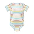 thumbnail image 3 of Rabbit Skins, Baby Soft Fine Jersey Short Sleeve Bodysuit, Rainbow Stripe, 18 Months, 3 of 5