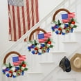 thumbnail image 2 of Grapevine Wreath, Patriotic Wreath, 18 in, Artificial Flowers, Red White and Blue decorations, 4Th of July decorations, Outdoor Wall decor, Peony Artificial Flowers, Outdoor, 2 of 7