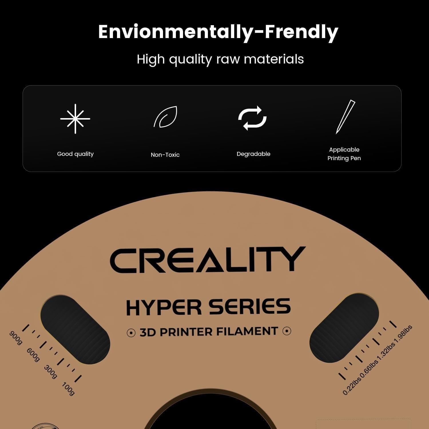 Creality Hyper PLA 3D Printer Filament 600mm/s High-Speed +/-0.03mm For Creality K1 Max Ender-5 S1 Anycubic Prusa Bambu Black 12 Unit per pack