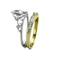 thumbnail image 4 of His and Hers Wedding Rings 3 Pc Yellow Gold IP Crown Stainless Steel Wedding Set, 4 of 6