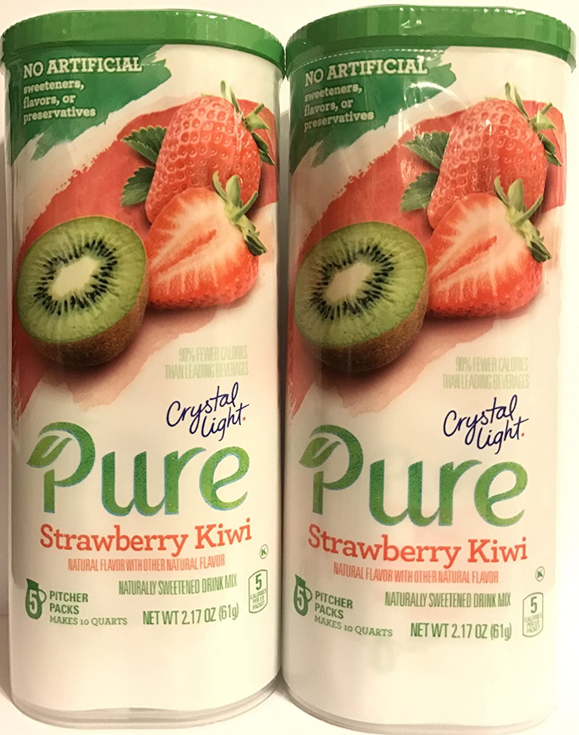 Crystal Light Pure Drink Mix Strawberry Kiwi Flavor 5 Count Pitcher