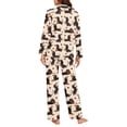 thumbnail image 3 of SCRAWLGOD Dachshund Women Button Up Pajamas Sets for Women Soft Long Sleeve Two Piece V-Neck Pj for Women Sleepwear Comfortable Women's Pjs with Pockets Size 4XL, 3 of 7