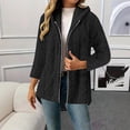 thumbnail image 2 of Fleece Jackets for Women Plus Size Hooded Long Sleeve Solid Color Warm Winter Coat Casual Thicken Fleece Lined Cardigan Outerwear, 2 of 9