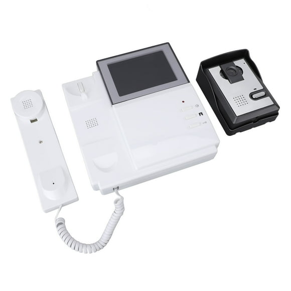 Video Doorbell Camera Intercom System, Corded Telephone Type Wired Video Visual Door Phone Kit with 4.3 Inch Color Digital LCD Screen, Night Vision, 2 Way Audio, Adjustable