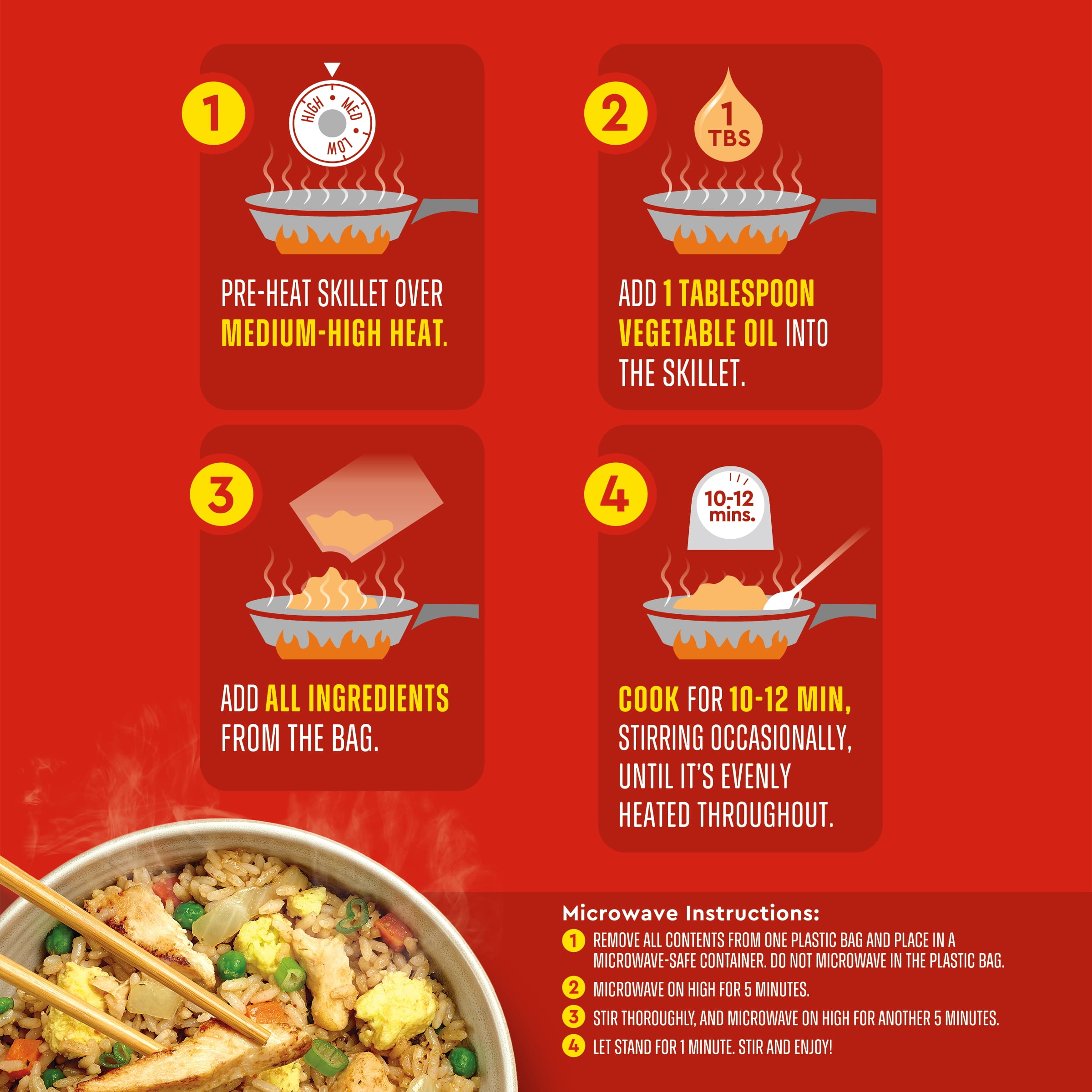 Happi Foodi Chicken Fried Rice - Frozen Family Size Rice Meal - 40 oz