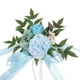 thumbnail image 1 of Arreglo De Flores Artificiales De Rosas, Accesorio De Cinta Larga, Arreglo De Flores De Rosas Falsas, Azul Claro, 1 of 8
