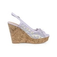 thumbnail image 3 of BLISSFUL STEP Women's Shoes Floral Lace Platform Peep Toe Wedge Heel Sandals Purple Yellow 8, 3 of 7