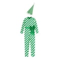 thumbnail image 4 of Aislor Girls Christmas Striped Jumpsuit Candy Cane Long Bodysuit with Santa Hat Xmas Dancewear Green 12, 4 of 7