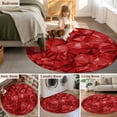 thumbnail image 5 of Round Rug 4Ft Washable Non-Slip, Red Geometric Circle Area Rugs for Living Room Bedroom, Vintage Minimalism Abstract Aesthetic Indoor Floor Mats Carpet Runner for Home Decor Aesthetic, 5 of 8