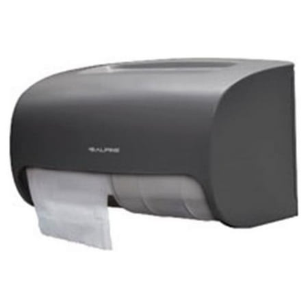Alpine Toilet Paper Dispenser Double Roll Durable Plastic Gray